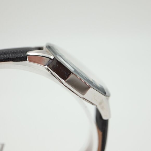 Kenneth Cole Reaction Watch 34mm Dodecagon Silver Tone Black Leather KC2471 - Picture 10 of 16